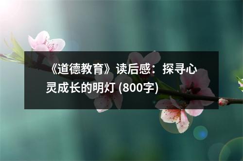 《道德教育》讀后感：探尋心靈成長的明燈 (800字)