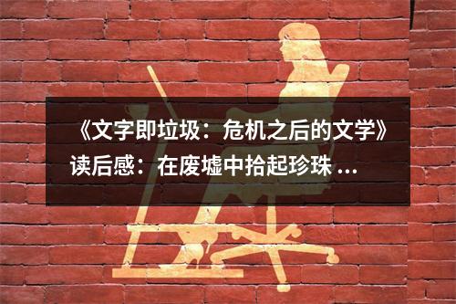 《文字即垃圾：危機(jī)之后的文學(xué)》讀后感：在廢墟中拾起珍珠 (800字)