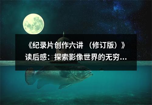 《紀(jì)錄片創(chuàng)作六講 （修訂版）》讀后感：探索影像世界的無窮魅力 (700字)