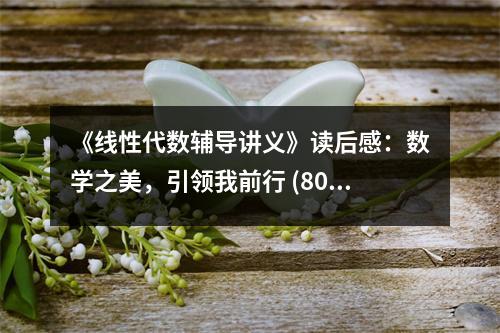 《線性代數(shù)輔導(dǎo)講義》讀后感：數(shù)學(xué)之美，引領(lǐng)我前行 (800字)
