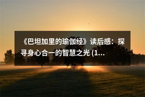 《巴坦加里的瑜伽經(jīng)》讀后感：探尋身心合一的智慧之光 (1050字)