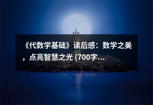 《代數(shù)學(xué)基礎(chǔ)》讀后感：數(shù)學(xué)之美，點(diǎn)亮智慧之光 (700字)