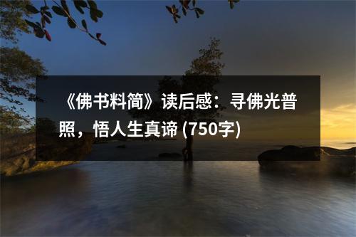 《佛書料簡(jiǎn)》讀后感：尋佛光普照，悟人生真諦 (750字)
