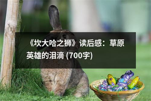 《坎大哈之獅》讀后感：草原英雄的淚滴 (700字)