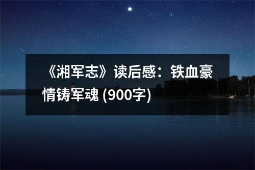 《湘軍志》讀后感：鐵血豪情鑄軍魂 (900字)