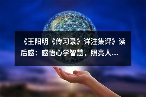 《王陽明《傳習錄》詳注集評》讀后感：感悟心學智慧，照亮人生路 (1100字)