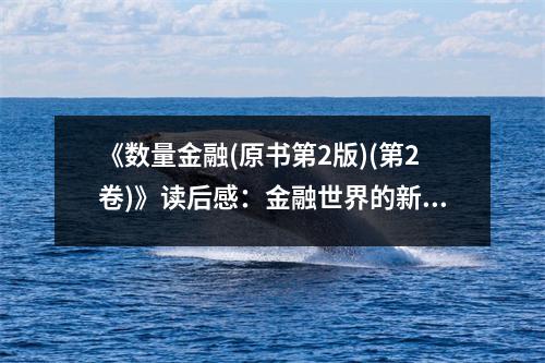 《數(shù)量金融(原書第2版)(第2卷)》讀后感：金融世界的新篇章躍然紙上 (850字)