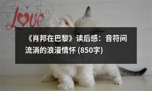 《肖邦在巴黎》讀后感：音符間流淌的浪漫情懷 (850字)
