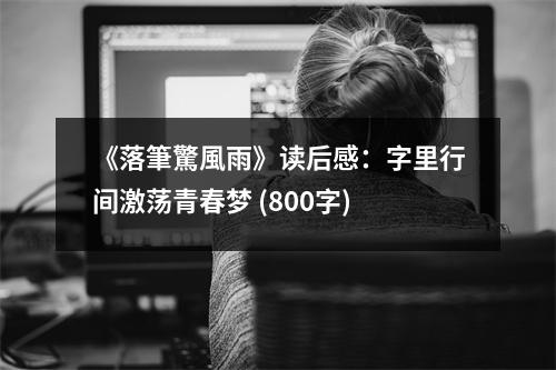 《落筆驚風(fēng)雨》讀后感：字里行間激蕩青春夢 (800字)