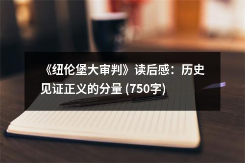 《紐倫堡大審判》讀后感：歷史見證正義的分量 (750字)