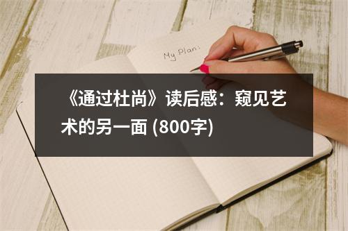 《通過杜尚》讀后感：窺見藝術(shù)的另一面 (800字)