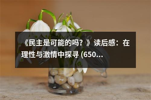 《民主是可能的嗎？》讀后感：在理性與激情中探尋 (650字)