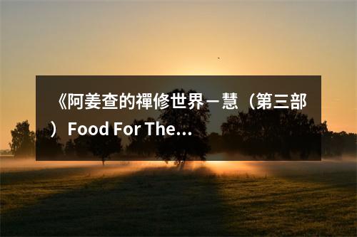 《阿姜查的禪修世界－慧（第三部）Food For The Heart ： The Collected Teachings of Ajahn Chah》讀后感：在禪修中尋得心靈凈土 (750字)