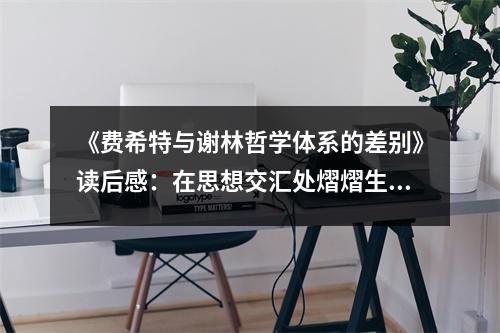 《費(fèi)希特與謝林哲學(xué)體系的差別》讀后感：在思想交匯處?kù)陟谏x (950字)