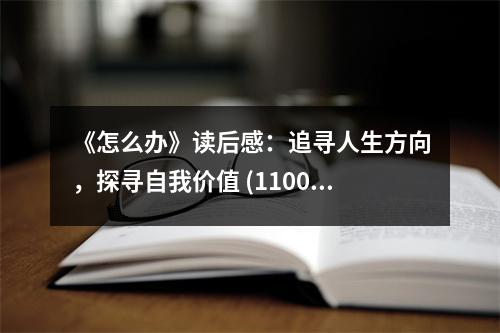 《怎么辦》讀后感：追尋人生方向，探尋自我價值 (1100字)