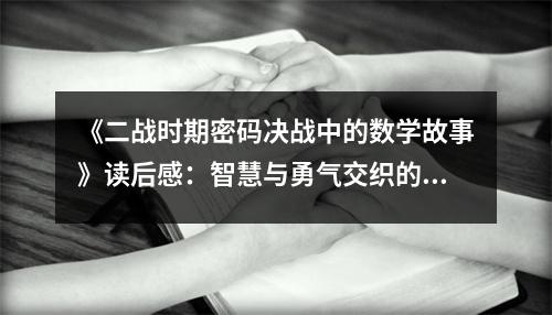 《二戰(zhàn)時期密碼決戰(zhàn)中的數(shù)學(xué)故事》讀后感：智慧與勇氣交織的傳奇 (900字)