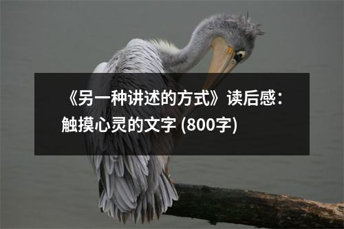 《另一種講述的方式》讀后感：觸摸心靈的文字 (800字)