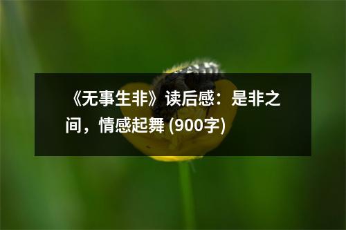 《無事生非》讀后感：是非之間，情感起舞 (900字)