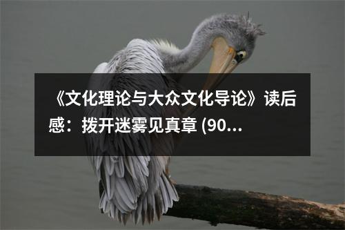 《文化理論與大眾文化導論》讀后感：撥開迷霧見真章 (900字)