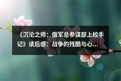 《沉淪之師：俄軍總參謀部上校手記》讀后感：戰(zhàn)爭的殘酷與心靈的掙扎 (700字)