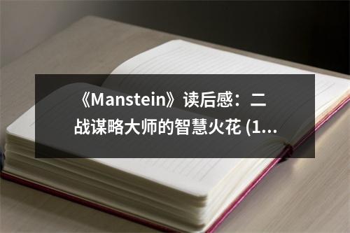《Manstein》讀后感：二戰(zhàn)謀略大師的智慧火花 (1000字)
