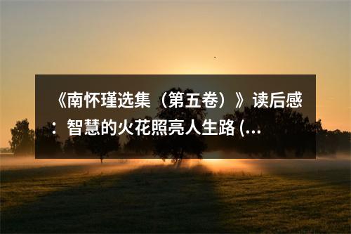 《南懷瑾選集（第五卷）》讀后感：智慧的火花照亮人生路 (900字)