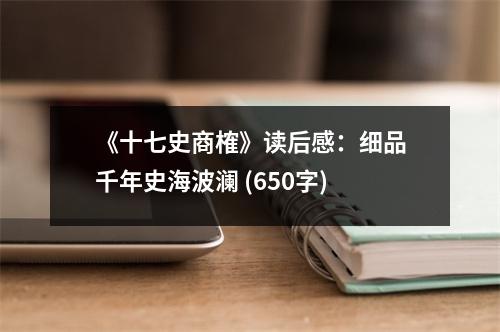 《十七史商榷》讀后感：細(xì)品千年史海波瀾 (650字)