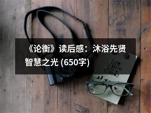 《論衡》讀后感：沐浴先賢智慧之光 (650字)