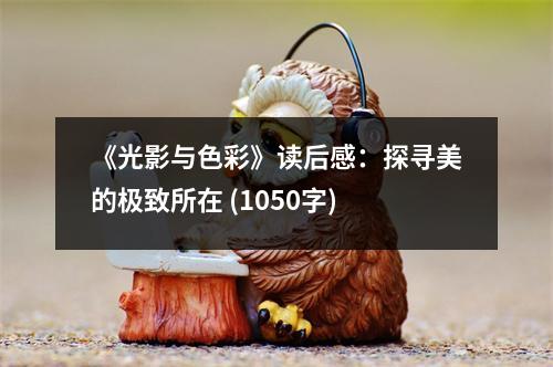 《光影與色彩》讀后感：探尋美的極致所在 (1050字)