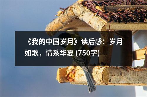 《我的中國(guó)歲月》讀后感：歲月如歌，情系華夏 (750字)