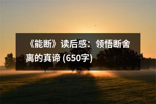 《能斷》讀后感：領(lǐng)悟斷舍離的真諦 (650字)