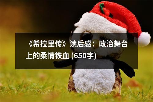 《希拉里傳》讀后感：政治舞臺上的柔情鐵血 (650字)