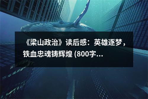《梁山政治》讀后感：英雄逐夢，鐵血忠魂鑄輝煌 (800字)