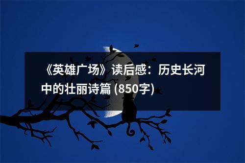 《英雄廣場》讀后感：歷史長河中的壯麗詩篇 (850字)