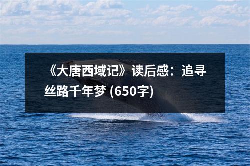 《大唐西域記》讀后感：追尋絲路千年夢(mèng) (650字)