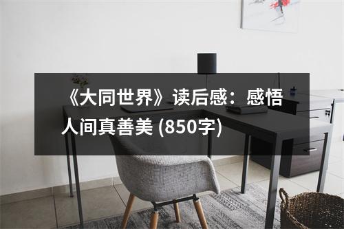 《大同世界》讀后感：感悟人間真善美 (850字)