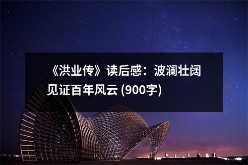 《洪業(yè)傳》讀后感：波瀾壯闊見證百年風(fēng)云 (900字)