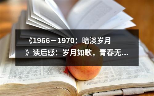 《1966－1970：暗淡歲月》讀后感：歲月如歌，青春無悔 (800字)