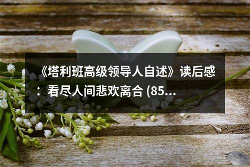 《塔利班高級(jí)領(lǐng)導(dǎo)人自述》讀后感：看盡人間悲歡離合 (850字)