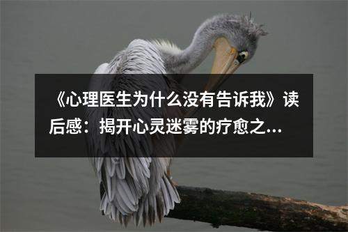 《心理醫(yī)生為什么沒有告訴我》讀后感：揭開心靈迷霧的療愈之光 (700字)
