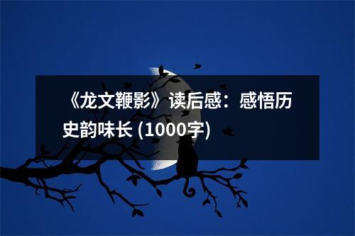 《龍文鞭影》讀后感：感悟歷史韻味長 (1000字)