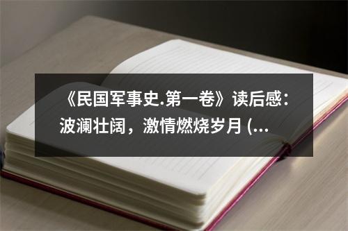 《民國軍事史.第一卷》讀后感：波瀾壯闊，激情燃燒歲月 (750字)
