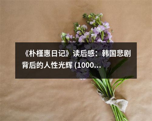 《樸槿惠日記》讀后感：韓國(guó)悲劇背后的人性光輝 (1000字)