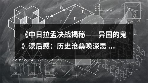 《中日拉孟決戰(zhàn)揭秘——異國的鬼》讀后感：歷史滄桑喚深思 (800字)