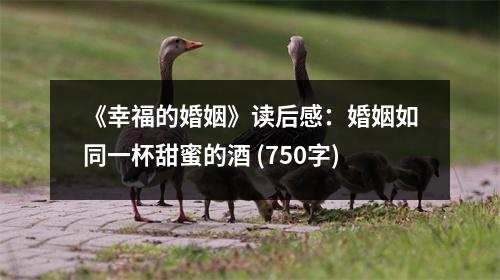《幸福的婚姻》讀后感：婚姻如同一杯甜蜜的酒 (750字)