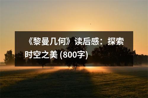 《黎曼幾何》讀后感：探索時空之美 (800字)