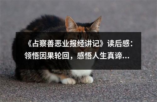 《占察善惡業(yè)報(bào)經(jīng)講記》讀后感：領(lǐng)悟因果輪回，感悟人生真諦 (1000字)