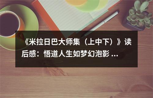 《米拉日巴大師集（上中下）》讀后感：悟道人生如夢幻泡影 (950字)
