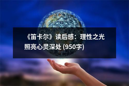 《笛卡爾》讀后感：理性之光照亮心靈深處 (950字)