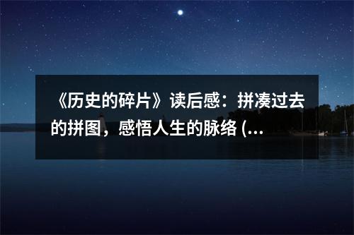 《歷史的碎片》讀后感：拼湊過去的拼圖，感悟人生的脈絡(luò) (700字)